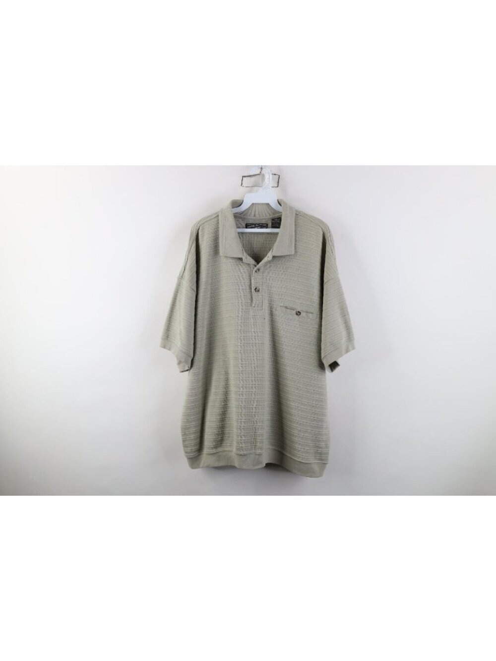 Vintage 90s Streetwear Mens 2XL Striped Ribbed Knit Collared Pullover Polo Shirt